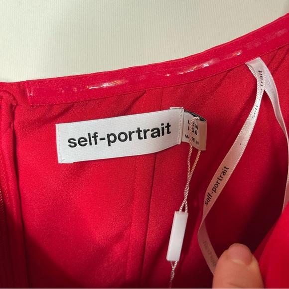 Self-Portrait Red Midi Dress - Picture 3 of 11